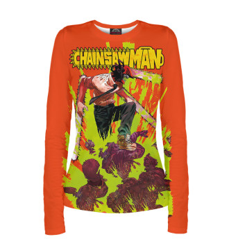 Женский Лонгслив Человек бензопила в ярости